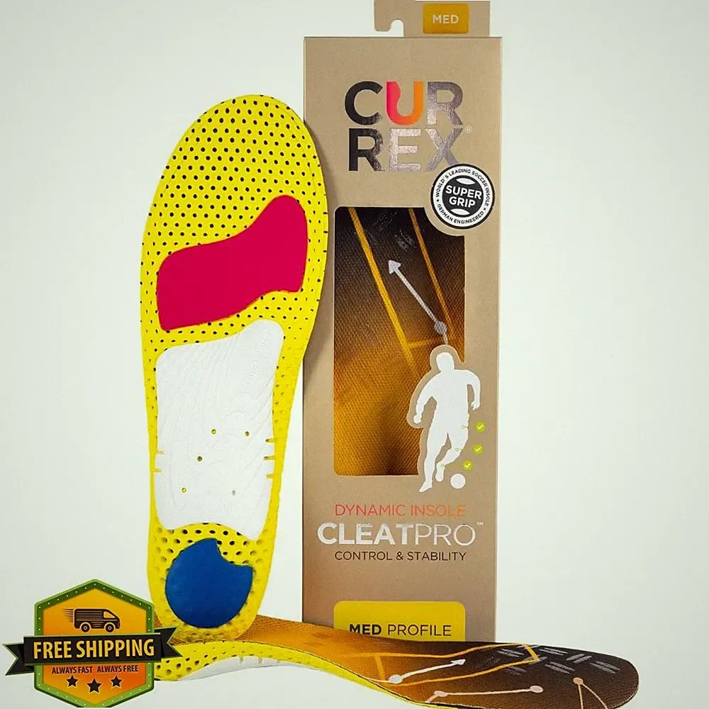 CURREX CLEATPRO Thin Insoles Medium Arch Soccer Football L