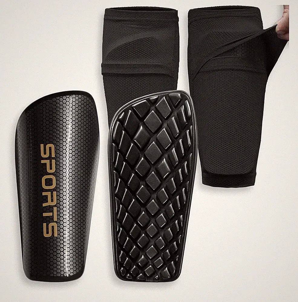 Custom Football/Soccer Shin Pads protector Guards*BLACK* *ALL AGES AND UNISEX!!