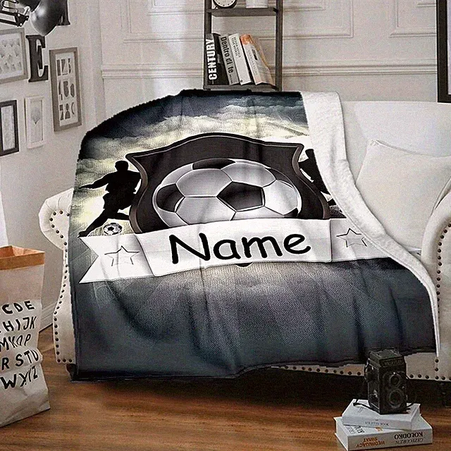 Customized Customer Name Blanket Football Blanket Soft Blanket Personalized US ❀