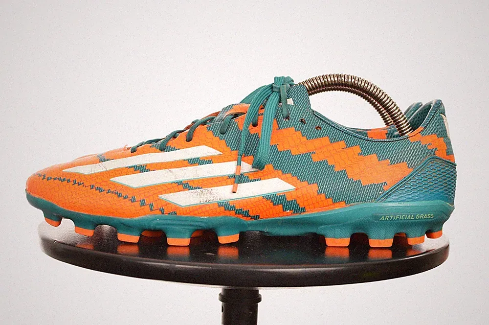 DDP Adidas Messi 10.1 AG Power Teal White Solar Orange Cleats B26902 Sz 9.5