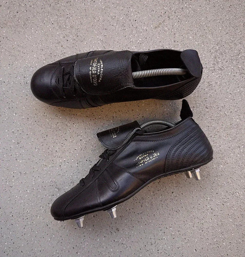 DDP Pantofola d'oro Soccer Football Boots Cleats Mens Vintage Retro Leather 42