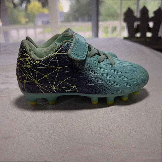 Deja Tu Huella Blue Green Gradient Kids Unisex Soccer Cleat Shoes Toddler 9
