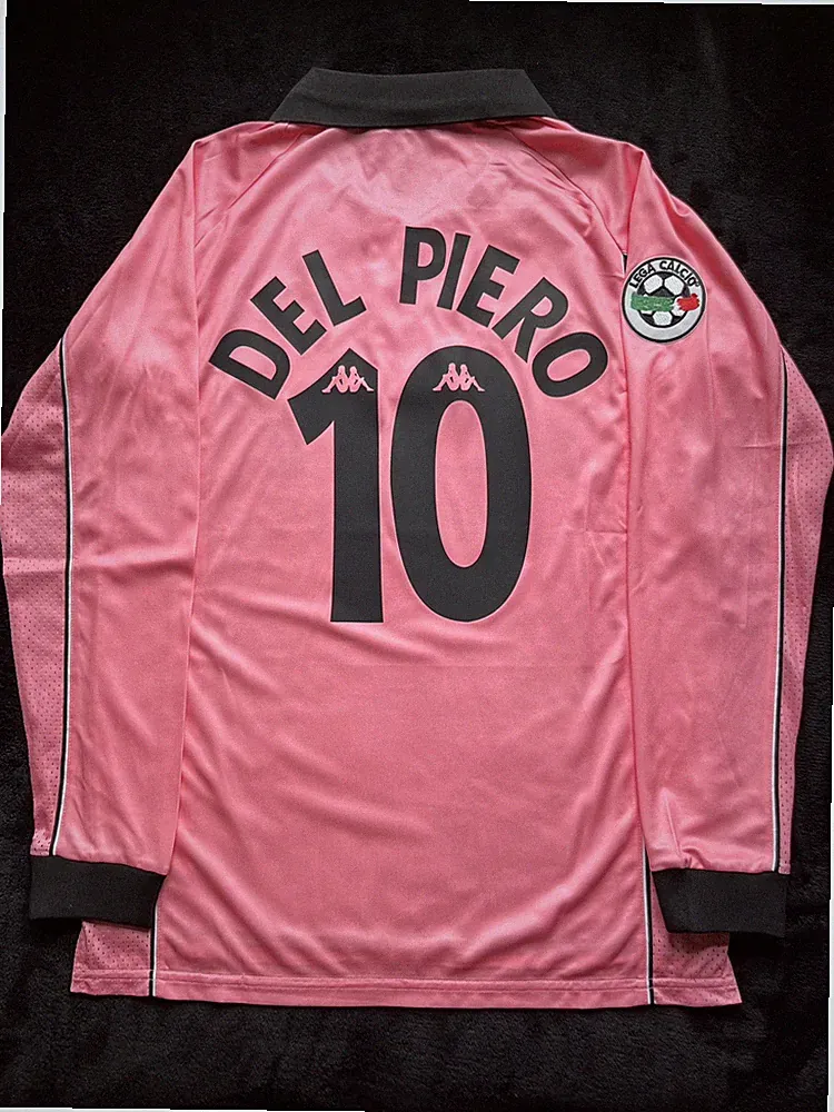 Del Piero #10 Longsleeve 1997/1998 Medium Retro Jersey Italy Soccer Pink Away M