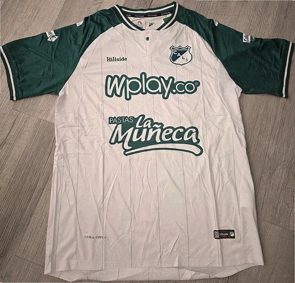Deportivo Cali Colombia Soccer Team, Size XL White and Green Jersey