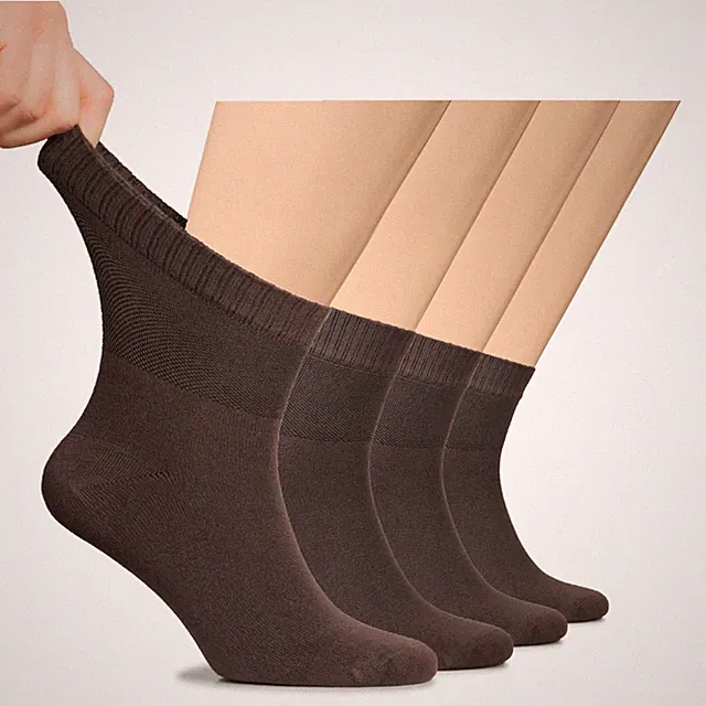 Diabetic Ankle Bamboo Casual Socks for Men, L & XL Sizes, 4-Pairs, by Hugh Ugoli