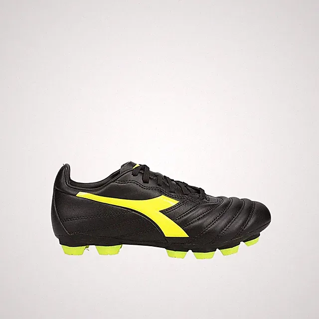 diadora Brasil Elite 2 Lt Lpu Soccer Cleats Youth Boys Black, Yellow Sneakers At