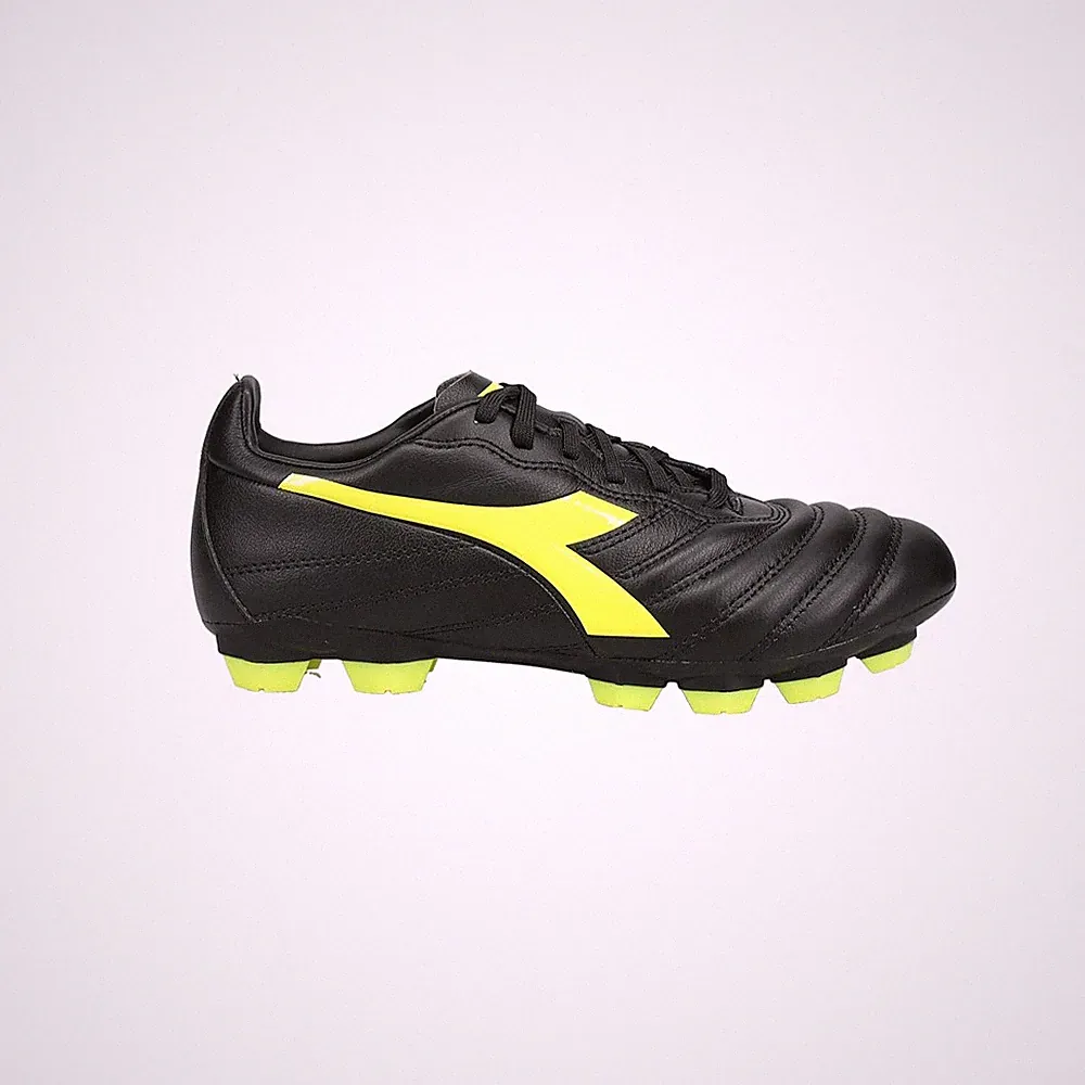diadora Brasil Elite 2 Lt Lpu Soccer Cleats Youth Boys Black, Yellow Sneakers At