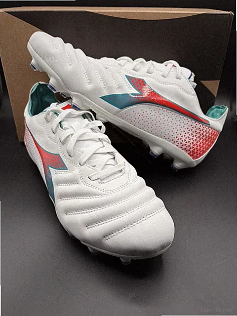 Diadora Brasil Elite FG Soccer Cleats White Blue Red Mens Size 9 / Womens 10.5