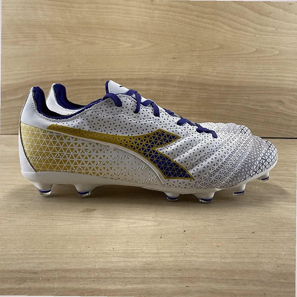 Diadora Brasil Elite GR LT LP12 Mens Sz 11 Blue White Gold Leather Soccer Cleats