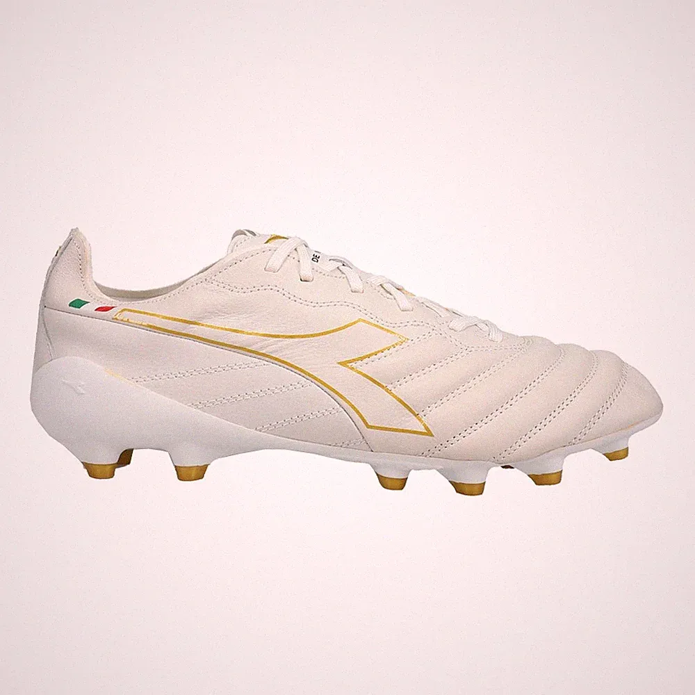 diadora Brasil Elite Tech Italy Lpx Firm Ground Soccer Cleats Mens White Sneaker