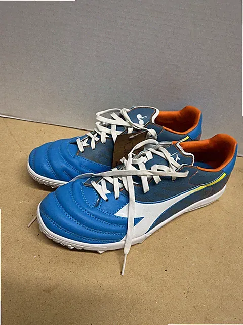 Diadora Brasil Elite Turf Soccer Shoes Sneaker Mens Size 7 Blue Orange White