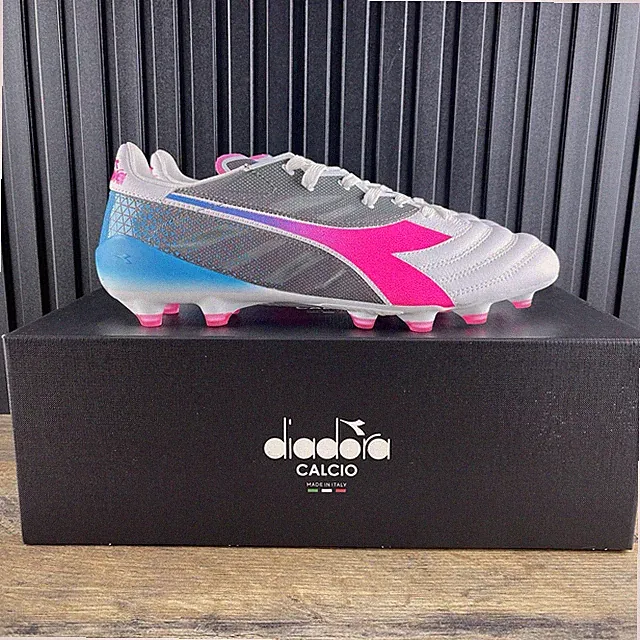 Diadora Brasil Elite Veloce GR ITA LPX Sz 8.5 Women White Pink Blue Soccer Cleat