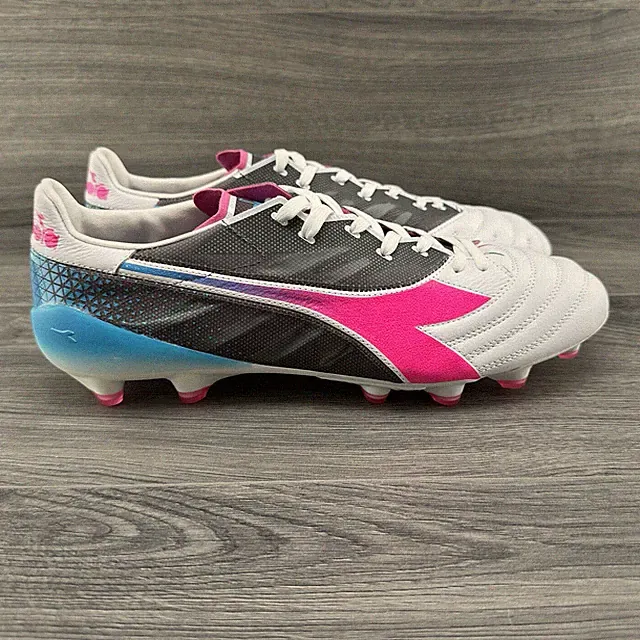 Diadora Brasil Elite Veloce GR Italy LPX Size 10.5 Mens White Blue Soccer Cleats