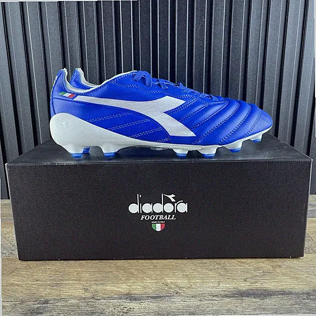 Diadora Brasil Elite2 Tech ITA LPX Size 8.5 Blue White Soccer Cleats