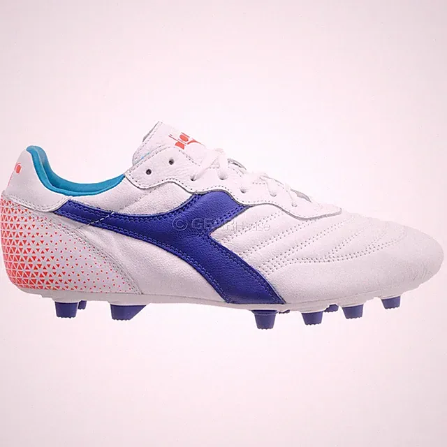 Diadora Brasil GR LT+ MDPU Mens Leather Soccer Cleats, White, Pick Size