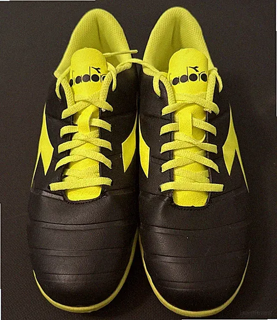 Diadora Brasil Gr LT+ MDPU Soccer Indoor C0004 Men's 9 Black/Neon Yellow