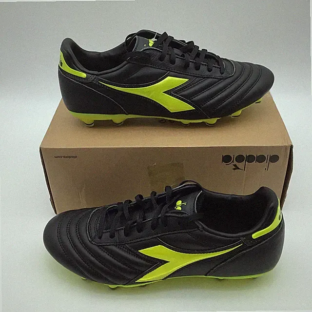 Diadora Brasil Icon LT+ LP12 Mens Soccer Cleats Black Neon Yellow Size 10 NEW