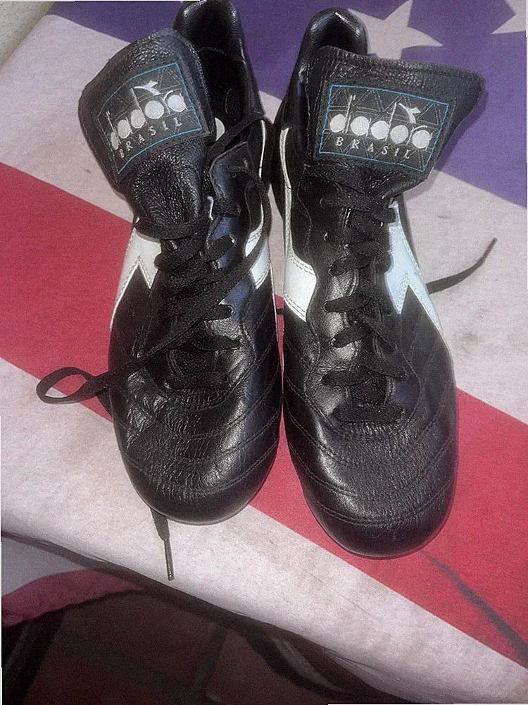 Diadora Brasil Made In Italy K-Leather Soccer Cleats Custom Bottoms US 7.5