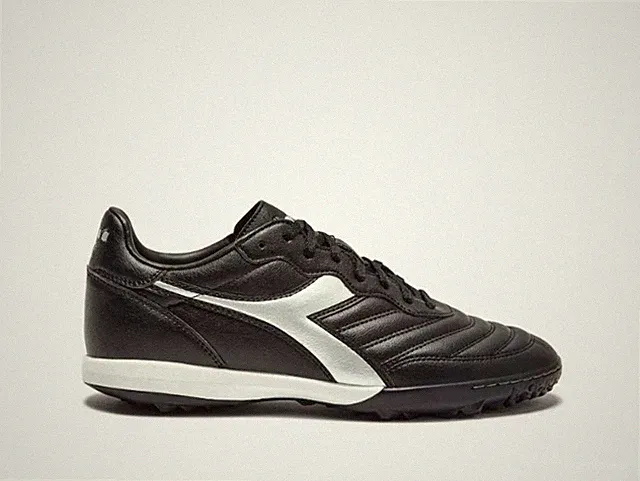 Diadora Brasil R TFR Soccer Turf Soccer Shoes Black Silver