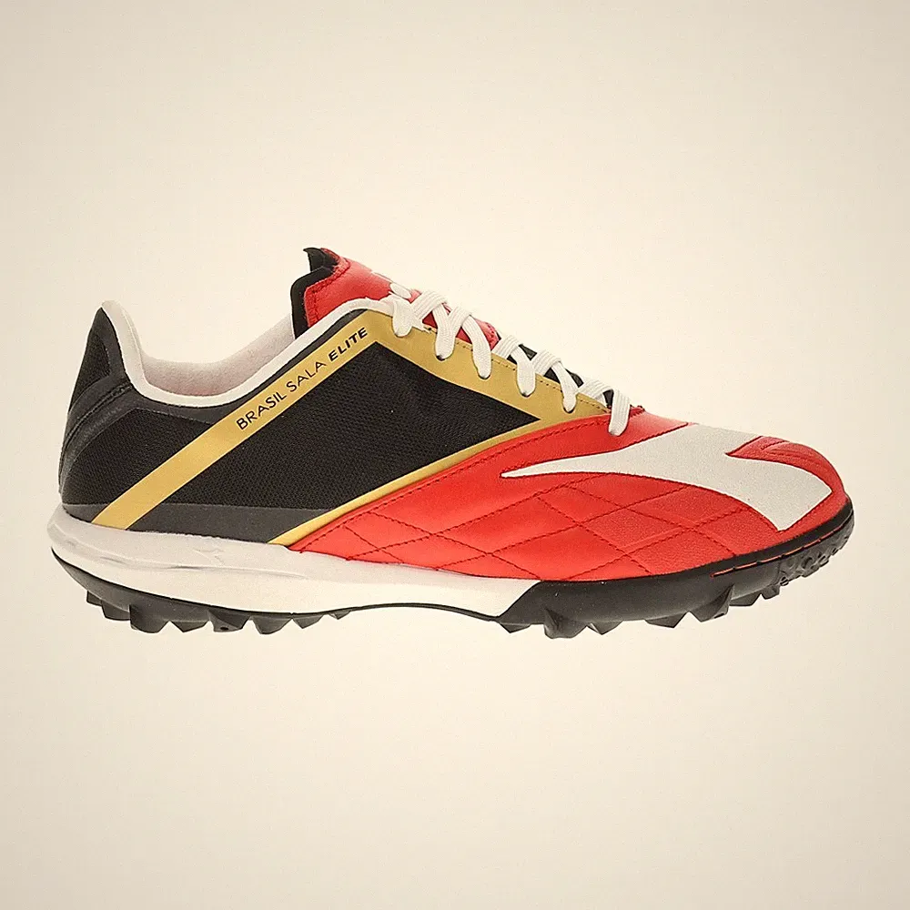diadora Brasil Sala Elite Turf Soccer Cleats Mens Black, Red, White Sneakers Ath
