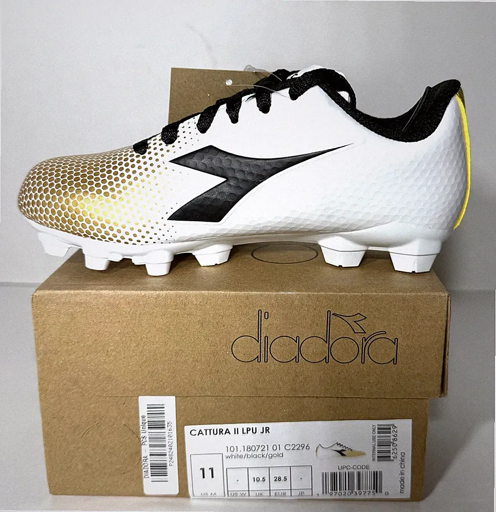 Diadora Cattura Jr Soccer Shoes Outdoor/Indoor Cleats Little Kids 11 M Italy NIB