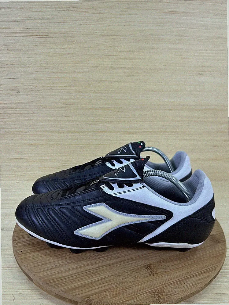 Diadora Coppa RTX 12 DST Black White Leather Soccer Cleats Mens Size 9.5