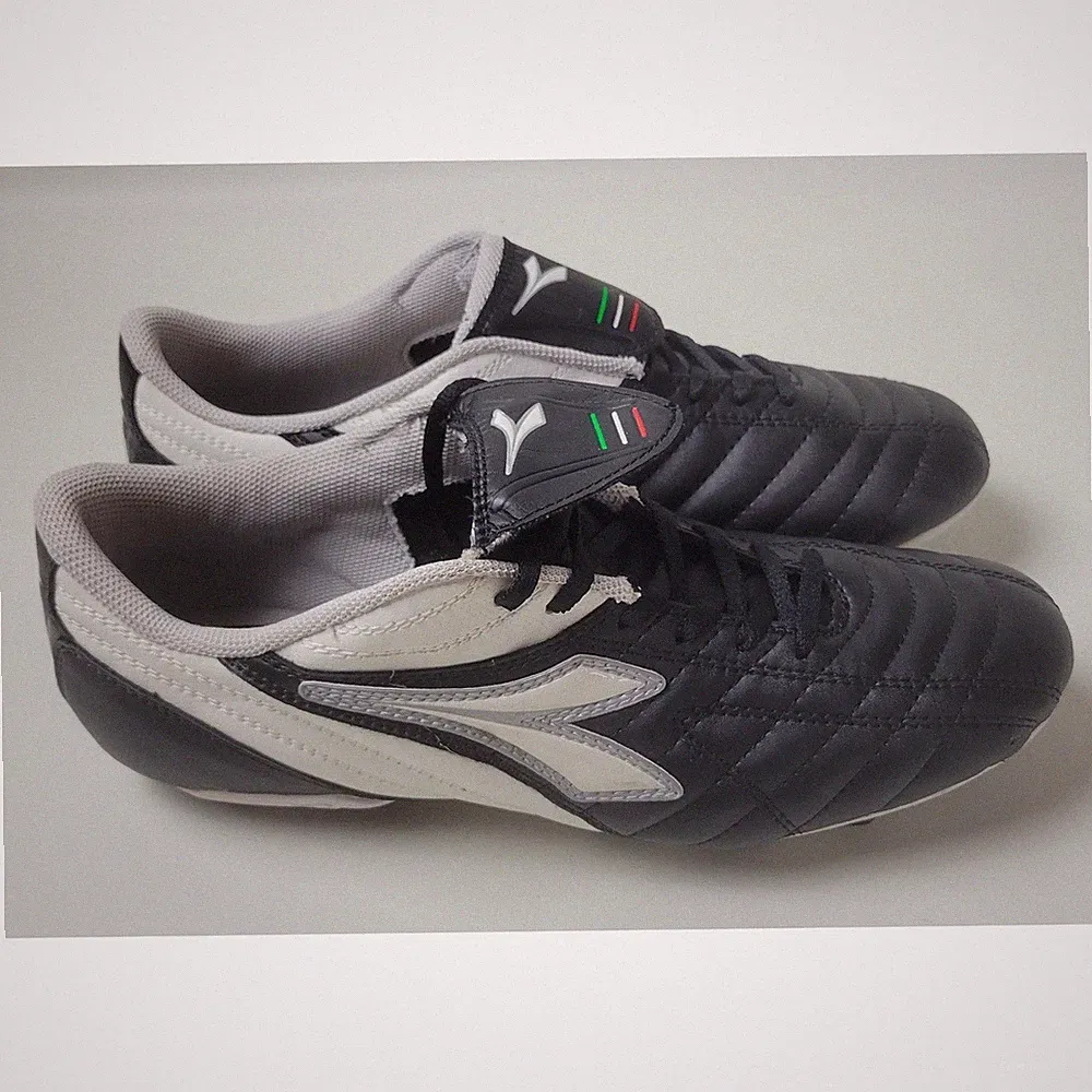 Diadora Coppa RTX 12 DST Soccer Cleats Black White Silver Men's Sz 9.5