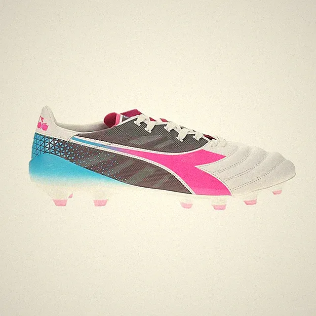 Diadora Mens Brasil Elite Veloce GR ITA LPX Soccer Cleats Blue Pink White 8 M