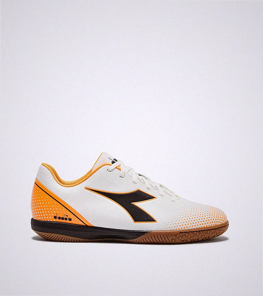 Diadora Pichichi 7 Indoor Soccer Futsal Shoes White Orange