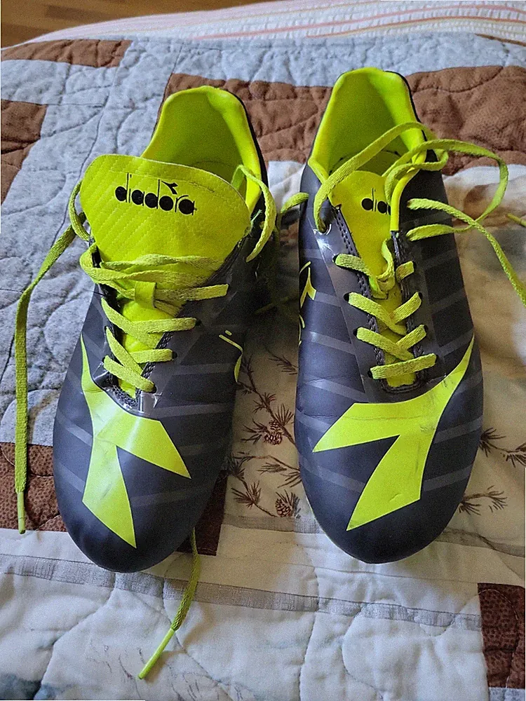 Diadora Soccer Cleats Football Boots FG Black/Fluorescent Yellow Men's US 8.5