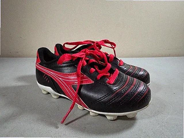 Diadora Toddler Size 12 Soccer Cleats Red & Black