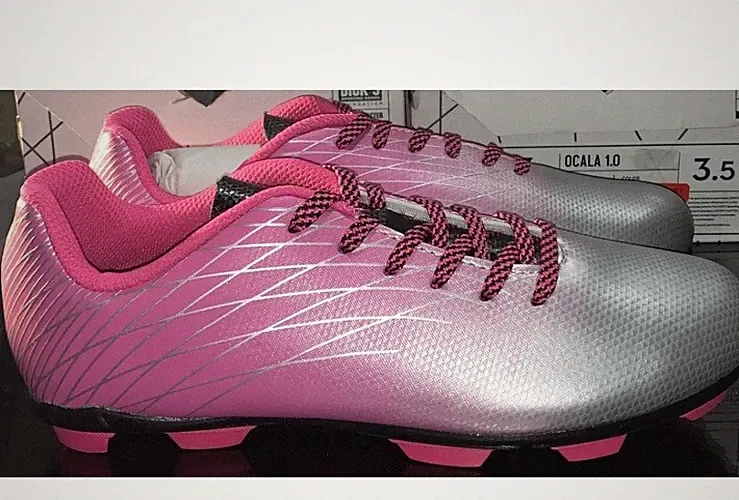 Dick's DSG Youth Size 3.5 Silver/Pink/Black Kid's Soccer Cleats Soccer NEW