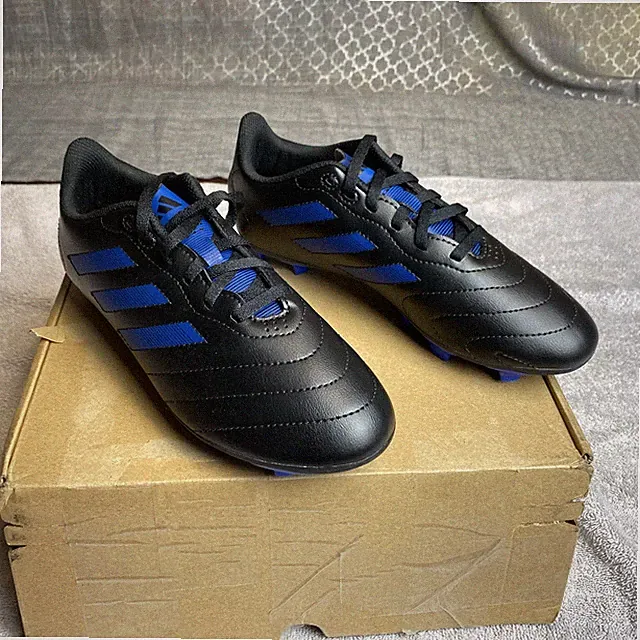 Didas Goletto VIII FG J Kids Size 6 Black Blue Soccer Cleats Futurecore Athletic