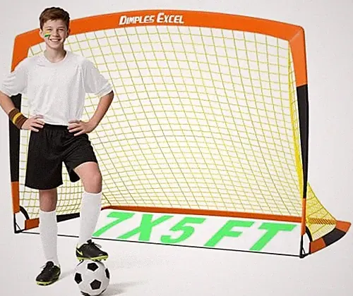 Dimples Excel Soccer Goals Kids Net for Backyard 7x5, 5x3.6, 4x3, 3x2.2 FT