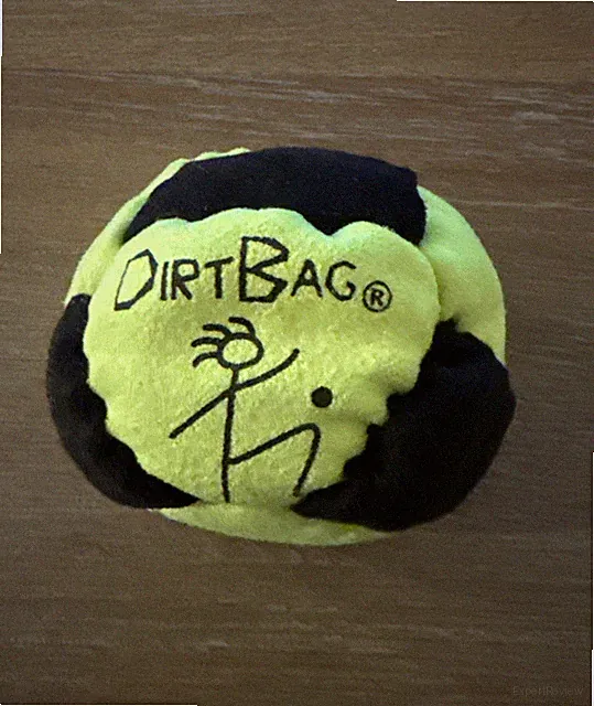 DirtBag Classic Soft Hacky Sack Footbag Ball Black & Yellow Footbag Soccer Kick