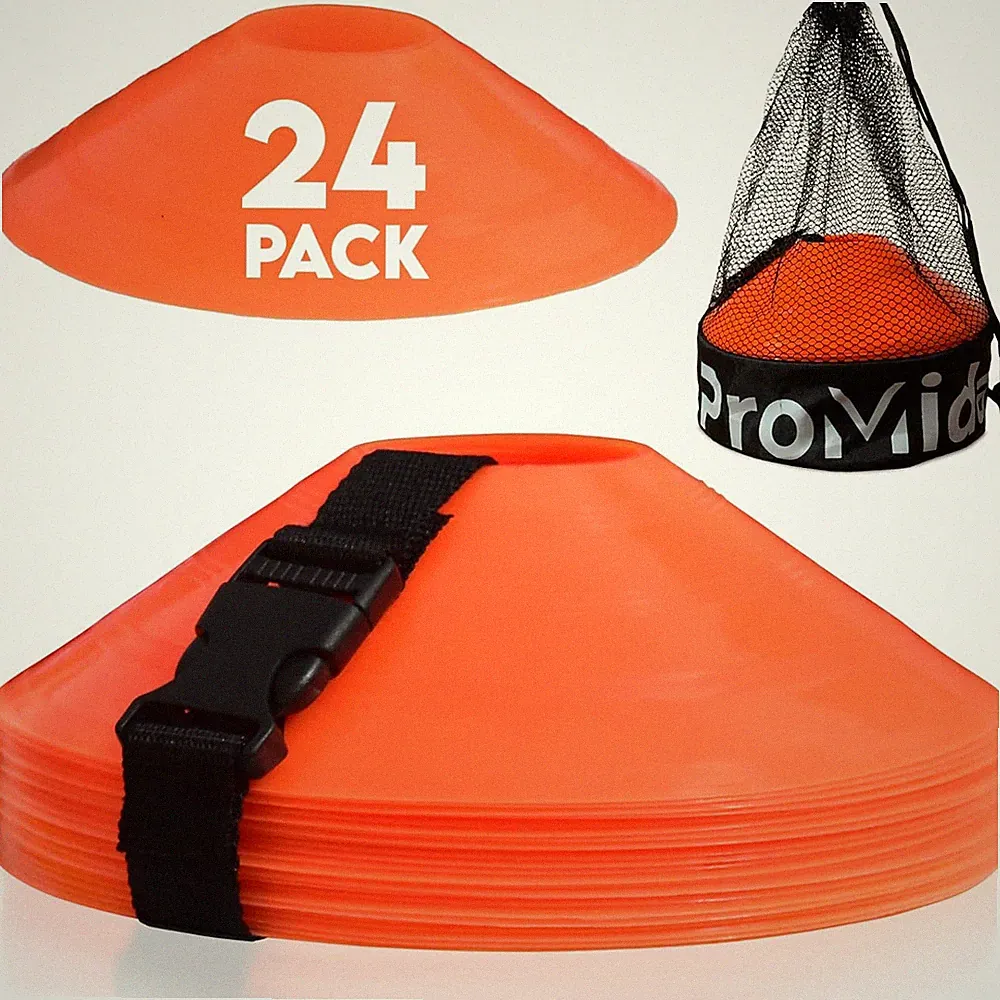 Disc Soccer Cones for Training Kids - 200,100,50 Small Plastic Cones for Spor...