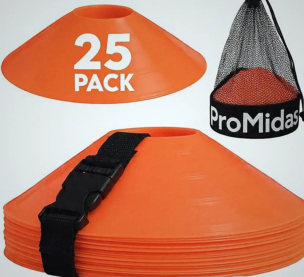 Disc Soccer Cones for Training Kids - 200,100,50 Small Plastic Cones for Sports