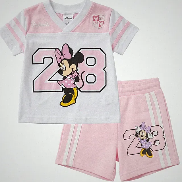 Disney Minnie Mouse Girls Soccer Jersey & Shorts Set, Pink 2-Piece Outfit,...