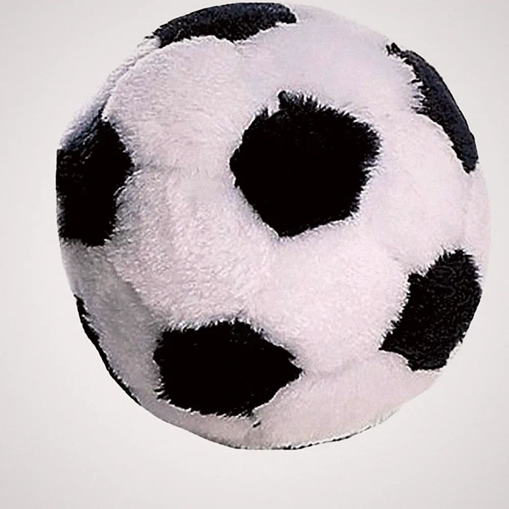 Dog Toys Soft Plush Soccer Ball Squeaker Black and White Sports Fetch 4.5"