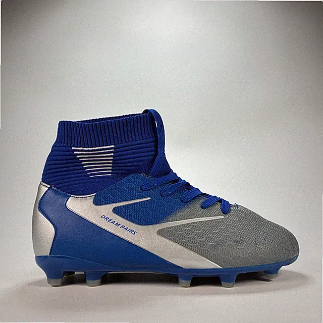 DREAM PAIRS Blue Silver High Top Cleats Football Shoes HZ19002K Youth Size 6
