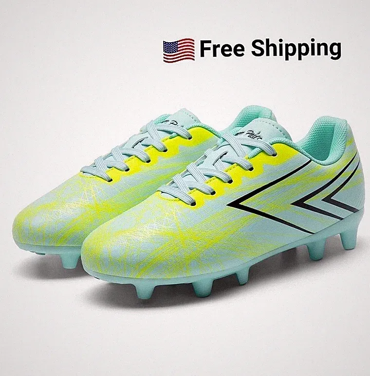 DREAM PAIRS Boys Girls Soccer Cleats Kids Youth Firm Ground Football Shoes US-1