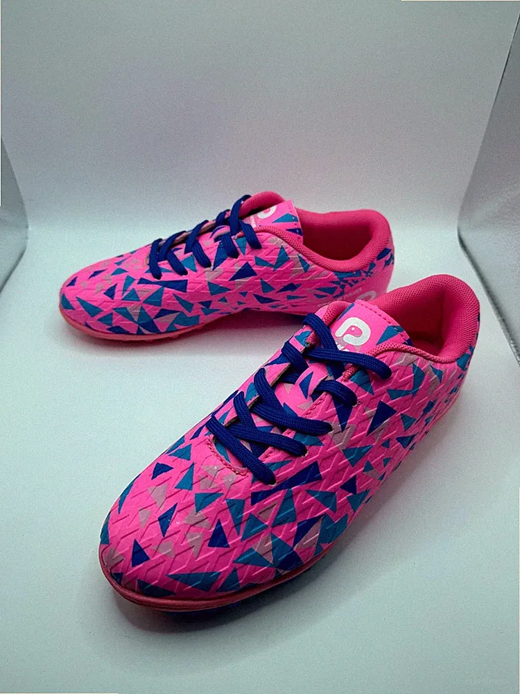 Dream Pairs Boys & Girls Turf SDSO223K Kids 4 Fuchsia Lace Up Soccer Cleats