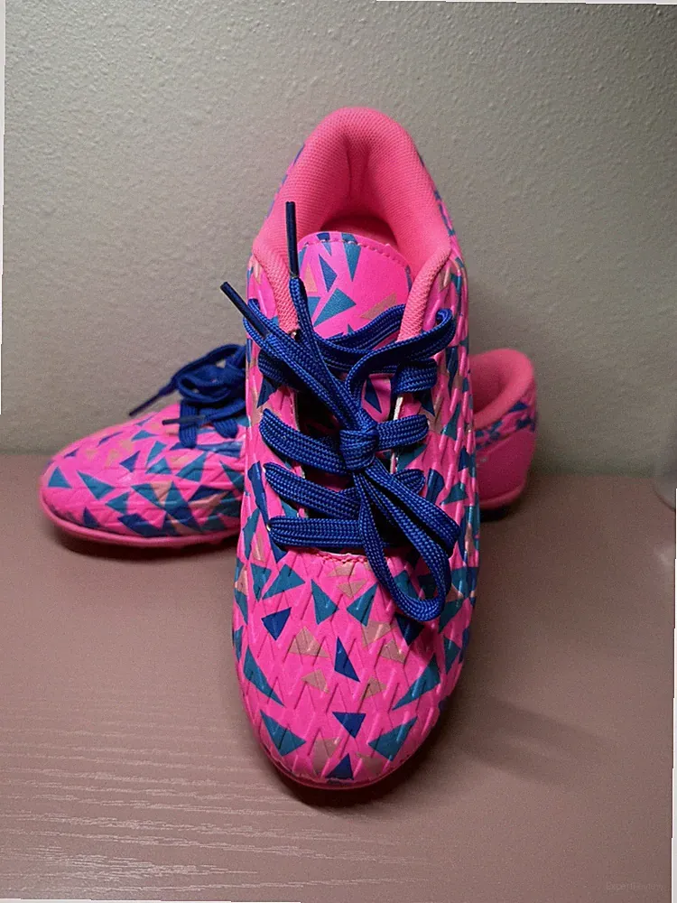 Dream Pairs HZ19003K Pink/Blue Lace Up Soccer Cleats unisex Size 2.5