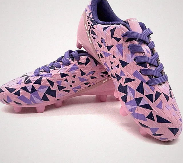 Dream Pairs Kids Soccer Cleats Pink Purple Size 2.5Y NEW Firm Ground Shoes