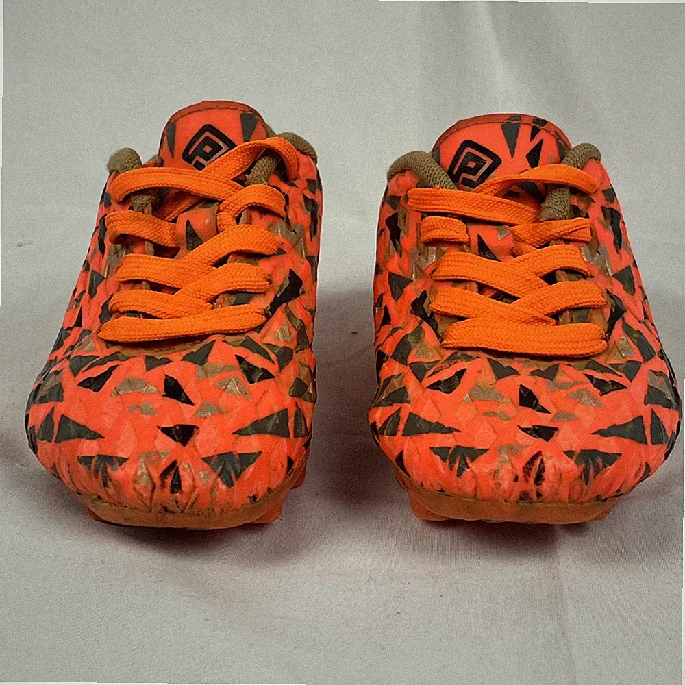 Dream Pairs Kids Soccer Cleats Size 10 US Orange Black Geometric Firm Ground