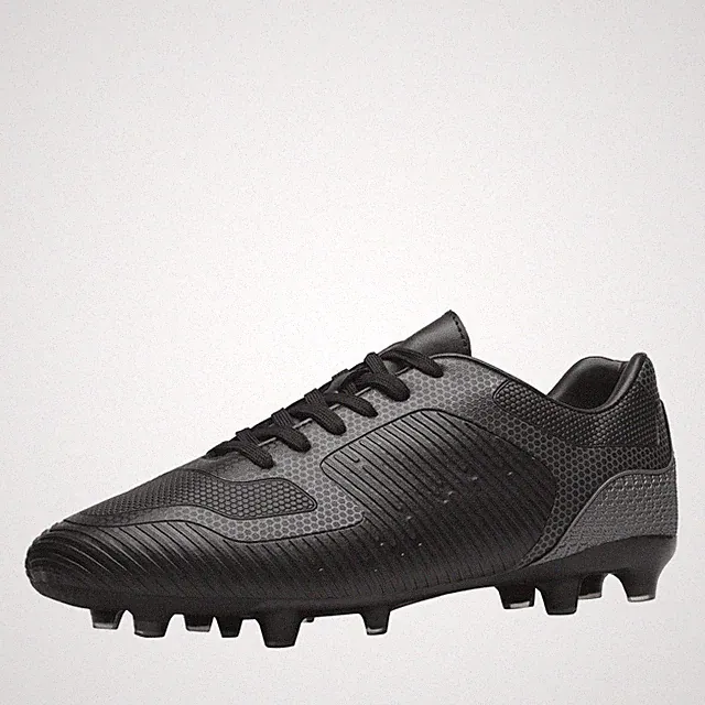 DREAM PAIRS Men‘s Firm Ground Soccer Cleats Soccer Shoes 6.5 Black/Grey