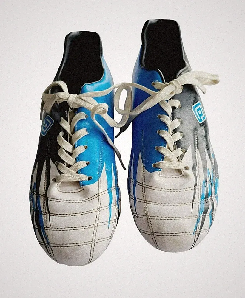Dream Pairs Mens Soccer Cleats Blue Black White Athletic Shoes Size 8.5