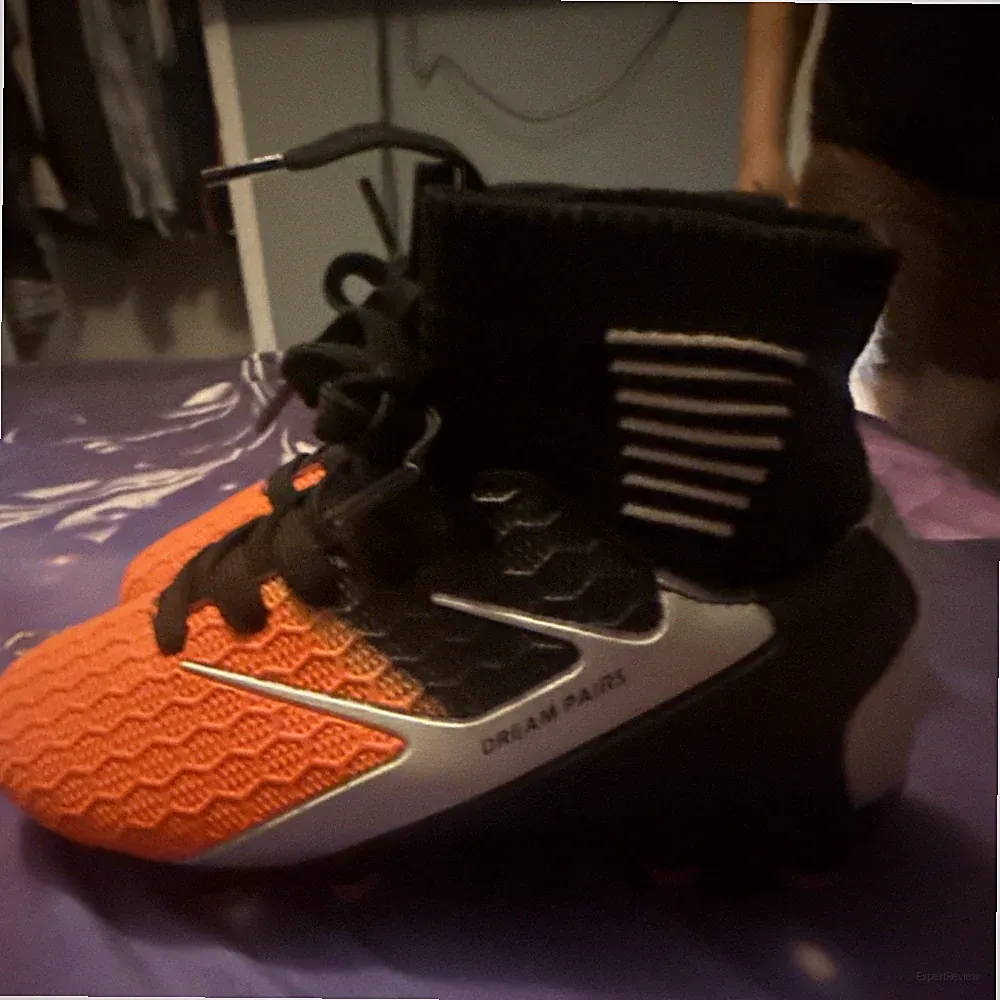 DREAM PAIRS Orange Black Soccer Cleats Soccer Footwear for Men Women Youth
