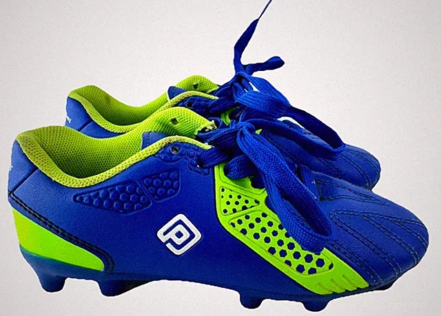 Dream Pairs Soccer Cleats Kids Size 11 Blue Green Lace Up Low Top Athletic Shoes