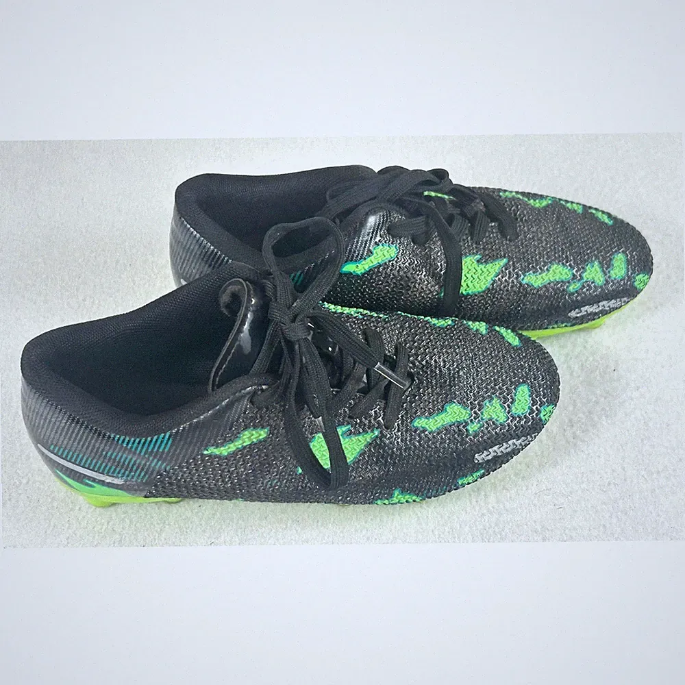 DREAM PAIRS Soccer Cleats Kids Size 3 Black Neon Green Athletic Cleats